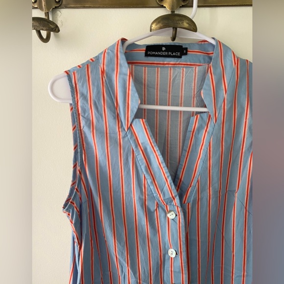 Pomander Place Blue and Red Striped Dress size small - Picture 4 of 6